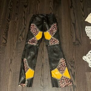 I am gia Amira leather pant in black patchwork